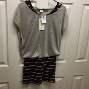 Brown/Tan Striped Dress